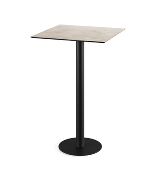 Feros Bartafel Urban | Moonstone tafelblad | Zwart | Vierkant | 70x70cm