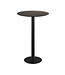 Bartafel Urban | Riverwashed Wood tafelblad | Zwart | Rond | Ø70cm