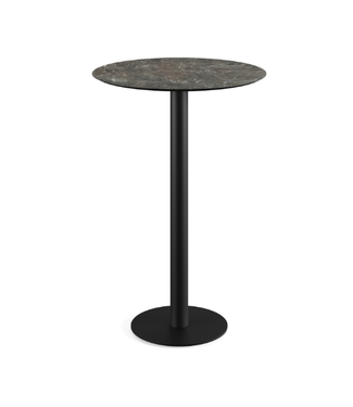 Feros Bartafel Urban | Galaxy Marble tafelblad | Zwart | Rond | Ø70cm