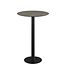 Feros Bartafel Urban | Midnight Marble tafelblad | Zwart | Rond | Ø70cm