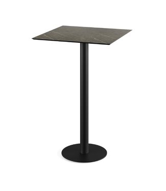 Feros Bartafel Urban | Midnight Marble tafelblad | Zwart | Vierkant | 70x70cm