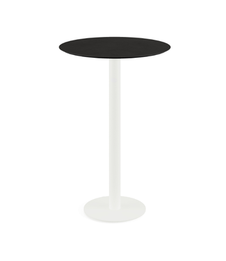 Feros Bartafel Urban | Wit | Zwart HPL Tafelblad | Rond | Ø70cm