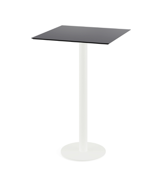 Feros Bartafel Urban | Wit | Zwart HPL Tafelblad | Vierkant | 70x70cm