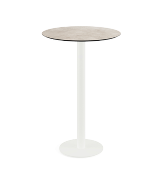 Feros Bartafel Urban | Moonstone tafelblad | Wit | Rond | Ø70cm