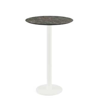 Feros Bartafel Urban | Galaxy Marble tafelblad | Wit | Rond | Ø70cm