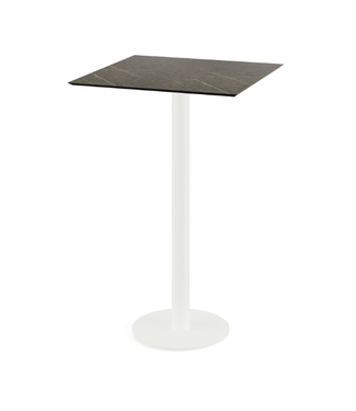 Feros Bartafel Urban | Midnight Marble tafelblad | Wit | Vierkant | 70x70cm