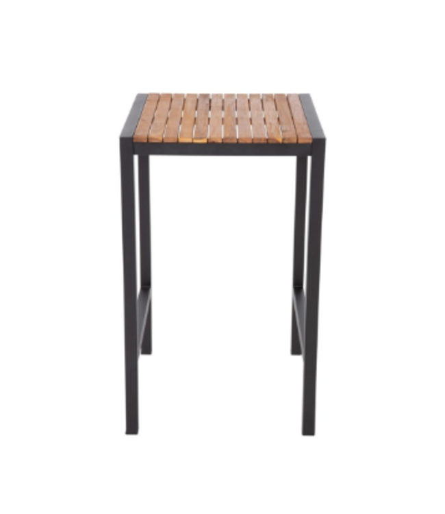 Bartafel acaciahout en staal - 60x60x(h)100cm
