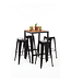 Bartafel acaciahout en staal - 60x60x(h)100cm