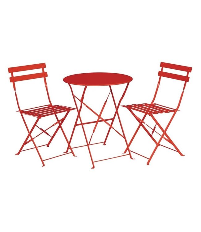 Terrastafel Lucas | Rond | Inklapbaar | Rood | 59,5cm