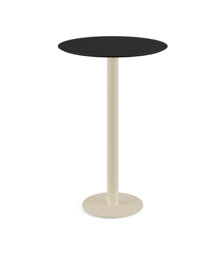 Feros Bartafel Urban | Beige | Zwart HPL Tafelblad | Rond | Ø70cm