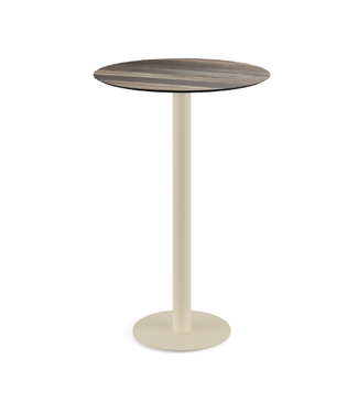 Feros Bartafel Urban | Tropical Wood tafelblad | Beige | Rond | Ø70cm