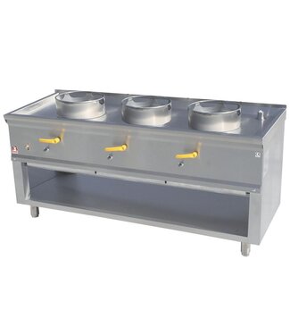 Woktafel - lijn - 3 branders