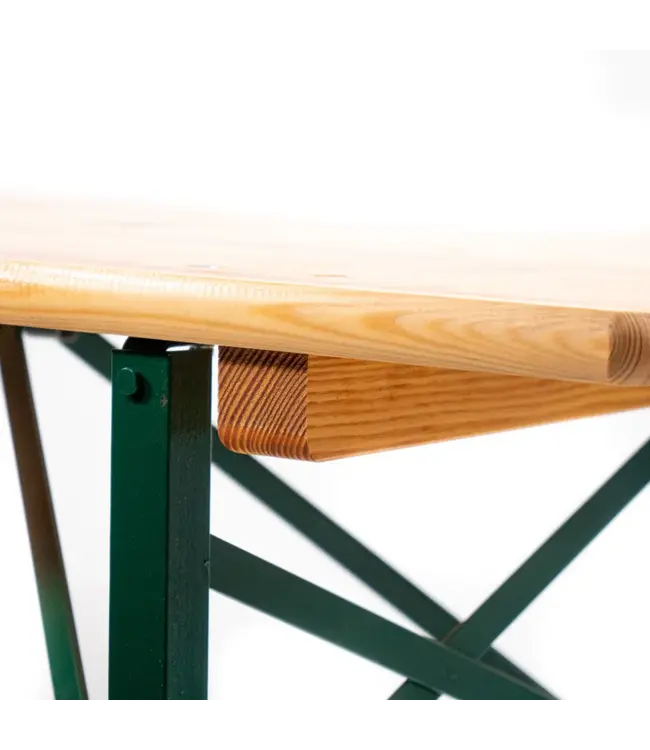 Inklapbare biertafel Fiesta | Brouwerij kwaliteit | 220x50x78cm | Groen/Hout