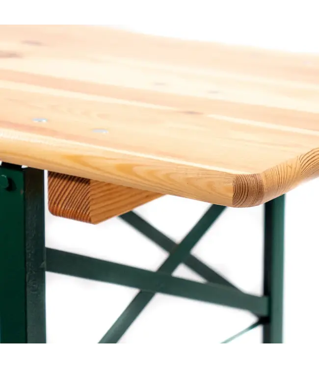 Inklapbare biertafel Fiesta | Brouwerij kwaliteit | 220x70x78cm | Groen/Hout