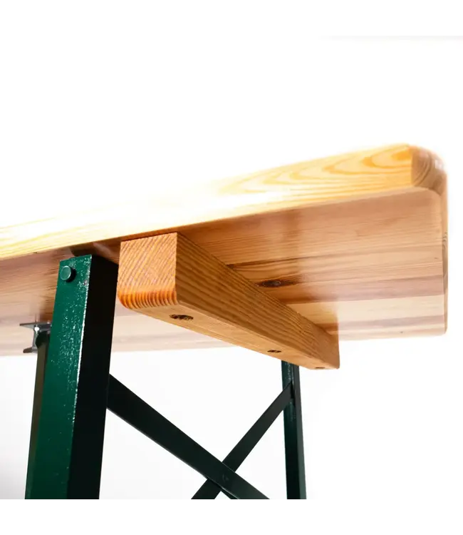 Inklapbare biertafel Fiesta | Brouwerij kwaliteit | 220x80x78cm | Groen/Hout