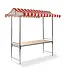 Feros Marktkraam Professional | Snel op te bouwen | Rood/wit | 200x151x232cm
