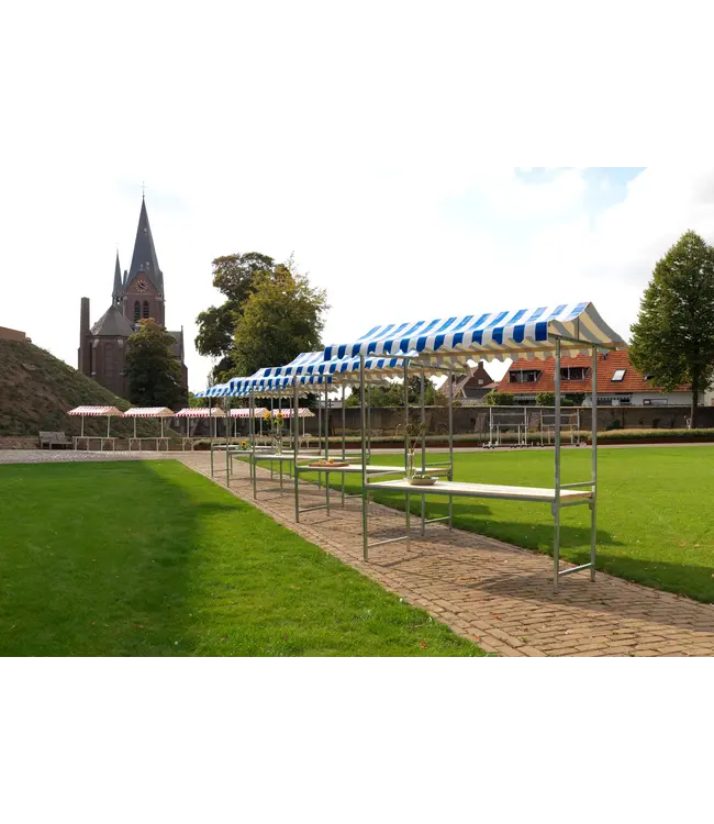 Marktkraam Professional | Snel op te bouwen | Rood/wit | 200x151x232cm