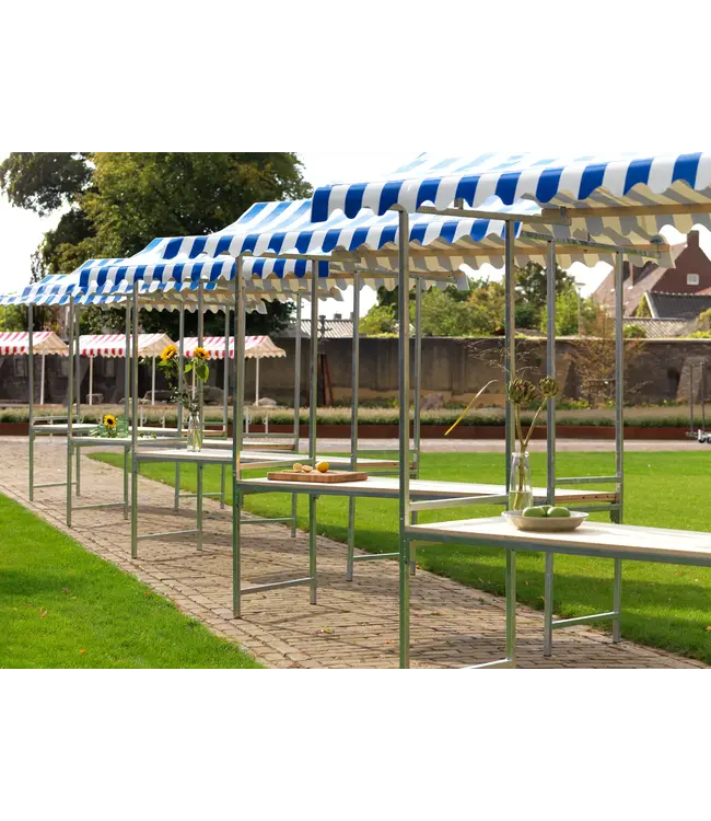 Marktkraam Professional | Snel op te bouwen | Blauw/wit | 200x151x232cm