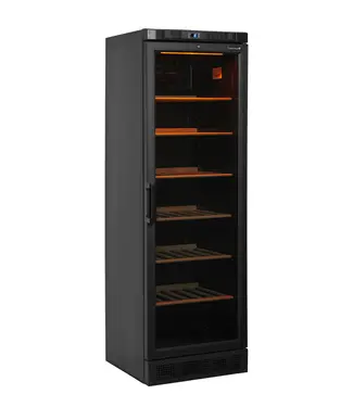 Tefcold Display wijnkoelkast CPV1380E | 358L | 1 Zone | 1-18°C | Glazen deur | Zwart