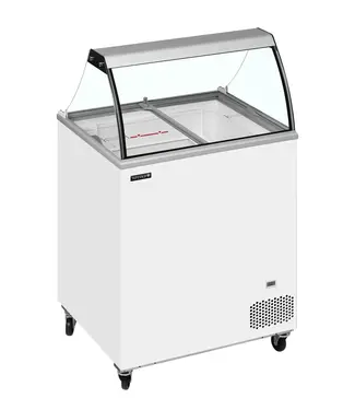 Tefcold Schepijsvitrine IC202SC-SO | Voor 4x 5 liter ijsbakken | Wit