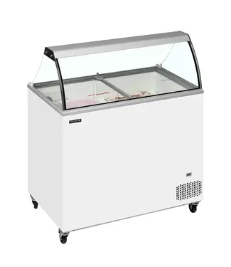 Tefcold Schepijsvitrine IC302SC-SO | Voor 7x 5 liter ijsbakken | Wit