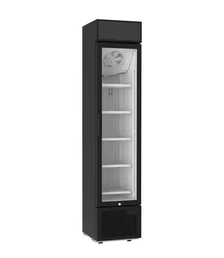 Tefcold Display vrieskast FSF176VH B | 190L | Glazen deur | Zwart | (H)201,6x(B)43,5x(D)53,1cm