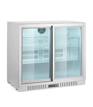 Arktic Backbar koelkast Arktic | 2 Glazen schuifdeuren | 188L | Zilver | (H)84x(B)90x(D)52cm