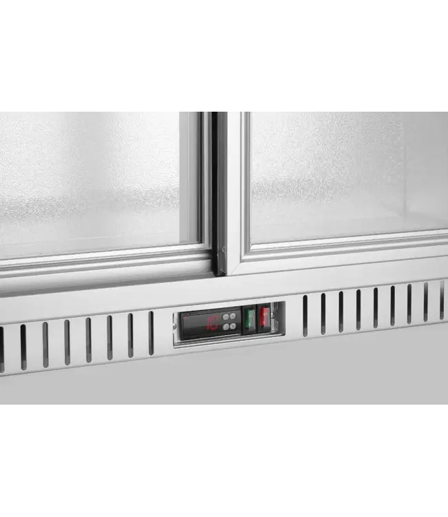 Backbar koelkast Arktic | 2 Glazen schuifdeuren | 188L | Zilver | (H)84x(B)90x(D)52cm