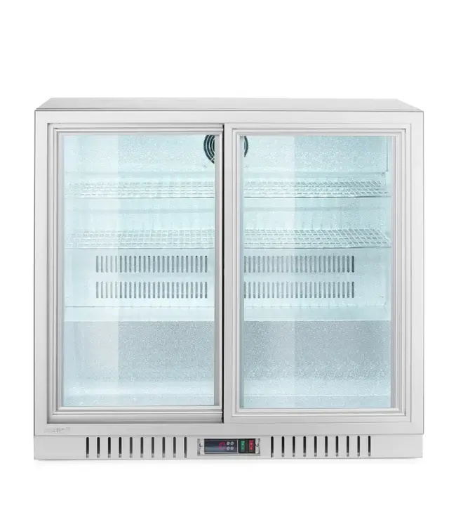 Backbar koelkast Arktic | 2 Glazen schuifdeuren | 188L | Zilver | (H)84x(B)90x(D)52cm
