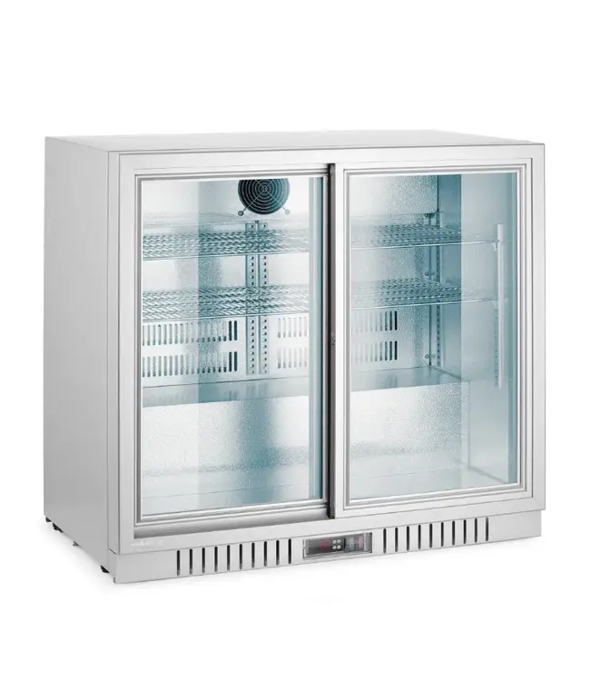 Backbar koelkast Arktic | 2 Glazen schuifdeuren | 188L | Zilver | (H)84x(B)90x(D)52cm