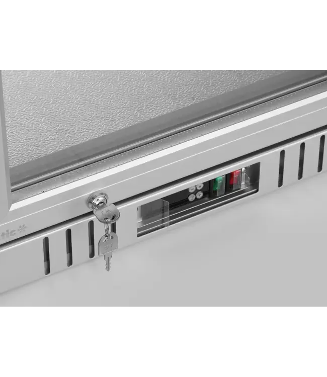 Backbar koelkast Arktic | Glazen deur | 97L | Zilver | (H)87x(B)50x(D)53cm