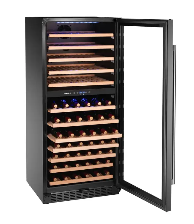 Wijnkoeler Arktic | 265L | 2 Zones | 5-18°C | Met alarm | Zwart