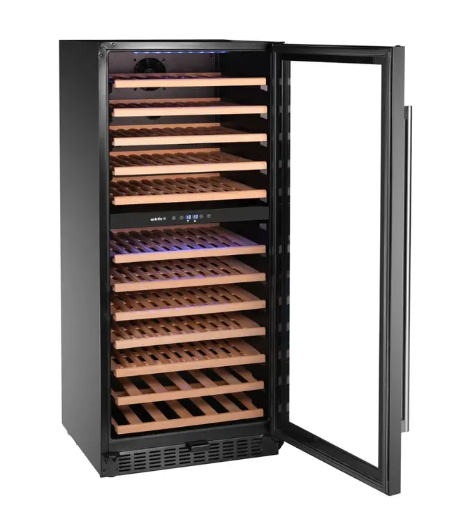 Wijnkoeler Arktic | 265L | 2 Zones | 5-18°C | Met alarm | Zwart