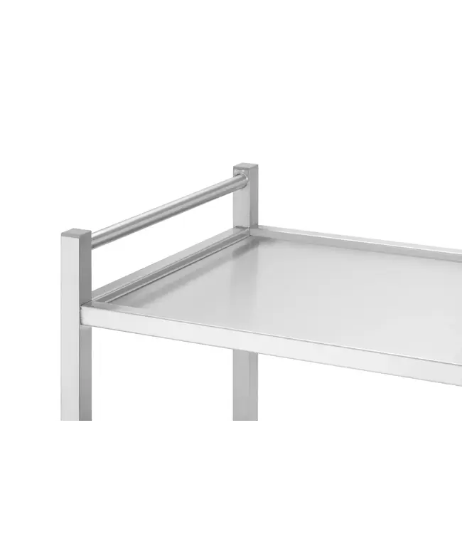 RVS Serveerwagen voor zware belasting | 2 Bladen | 80 kg per blad | (B)56,5x(D)86,5x(H)95cm