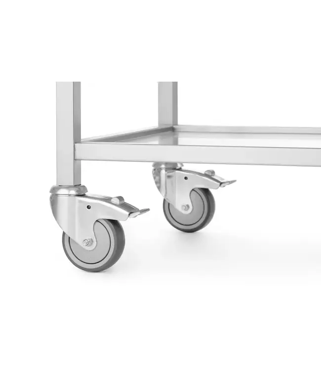 RVS Serveerwagen voor zware belasting | 2 Bladen | 80 kg per blad | (B)56,5x(D)86,5x(H)95cm