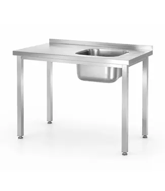 Hendi RVS Spoeltafel Kitchen Line | Spoelbak Rechts | Flat-pack | 800x600mm