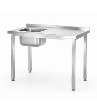 Hendi RVS Spoeltafel Kitchen Line | Spoelbak Links | Flat-pack | 800x600mm