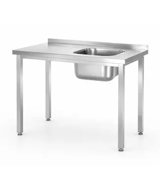 Hendi RVS Spoeltafel Kitchen Line | Spoelbak Rechts | Flat-pack | 1000x600mm
