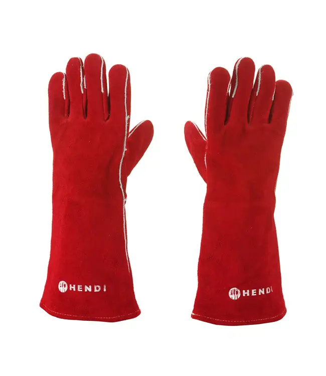 Hittebestendige handschoenen | Leer | Rood