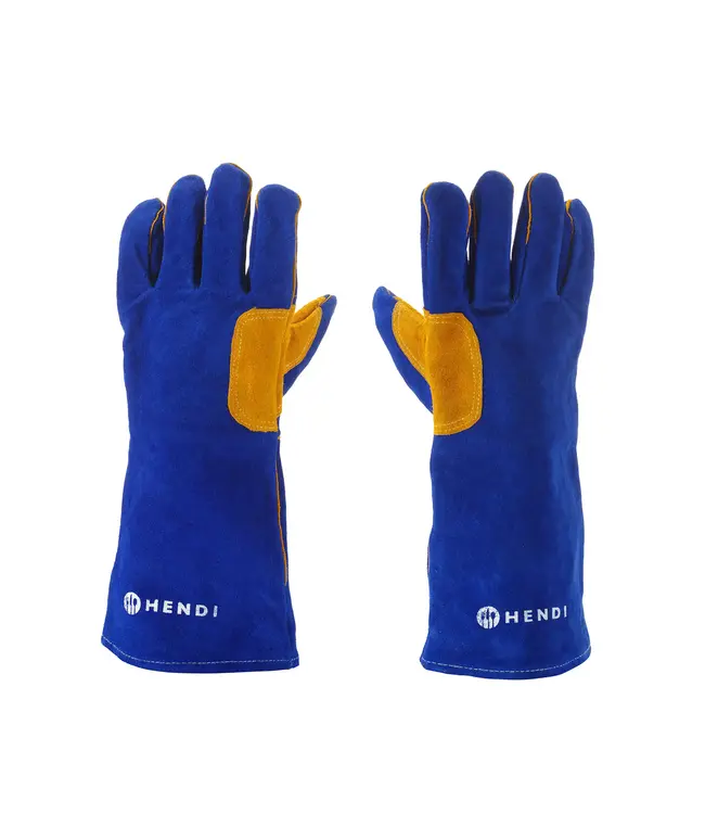 Hittebestendige handschoenen | Leer | Blauw