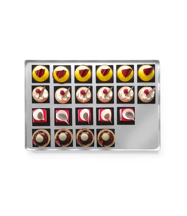 Vitrine displaytray voor zoetwaren | Lichtgewicht | Aluminium | (B)30x(D)20x(H)2cm