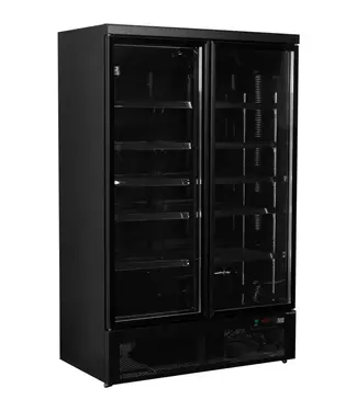 Tefcold Display koelkast Atom Maxi C2DBB | 1081L | 2 Glazen deuren | Zwart | (H)200,3x(B)125,3x(D)71cm