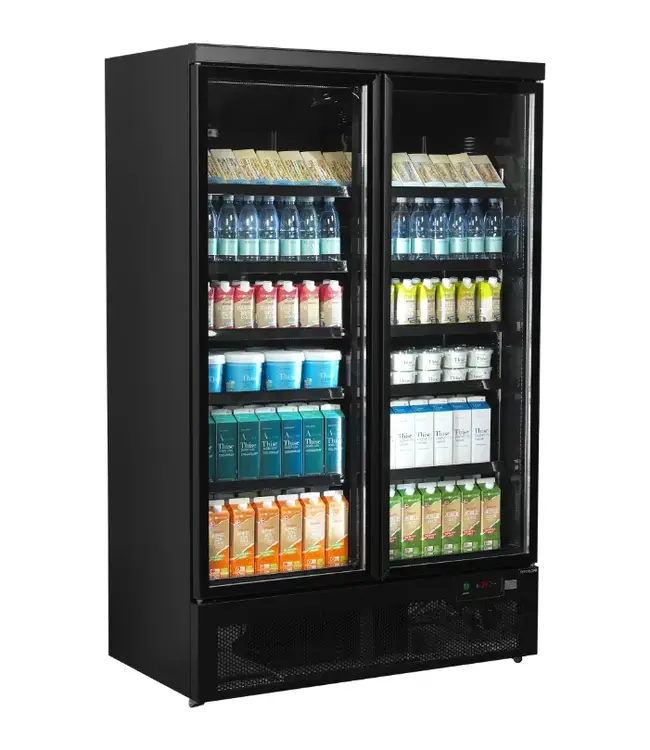 Display koelkast Atom Maxi C2DBB | 1081L | 2 Glazen deuren | Zwart | (H)200,3x(B)125,3x(D)71cm