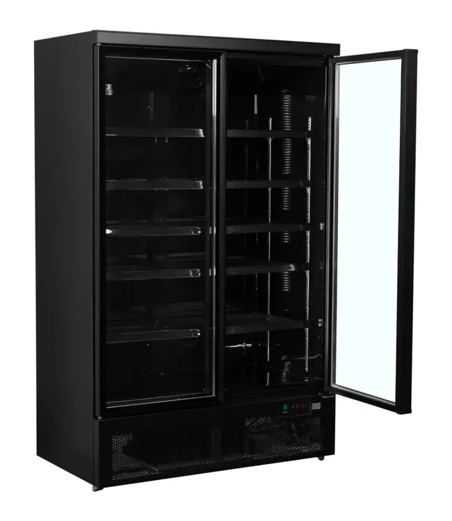 Display koelkast Atom Maxi C2DBB | 1081L | 2 Glazen deuren | Zwart | (H)200,3x(B)125,3x(D)71cm