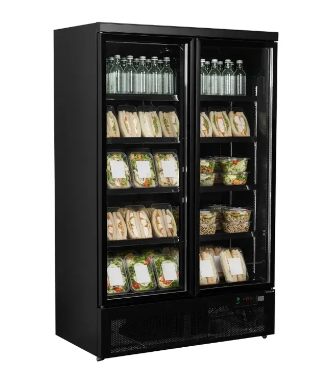 Display koelkast Atom Maxi C2DBB | 1081L | 2 Glazen deuren | Zwart | (H)200,3x(B)125,3x(D)71cm