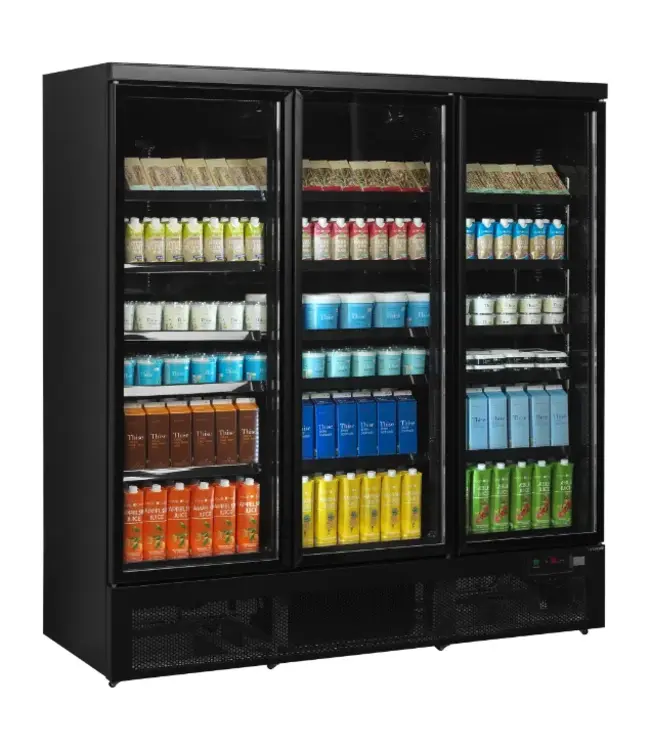 Display koelkast Atom Maxi C3DBB | 1664L | 3 Glazen deuren | Zwart | (H)200,3x(B)188x(D)71cm