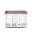 Pizzawerkbank met opzetkoelvitrine | 3 Deurs | boven 6x 1/4GN | (H)149,1x(B)140x(D)70cm