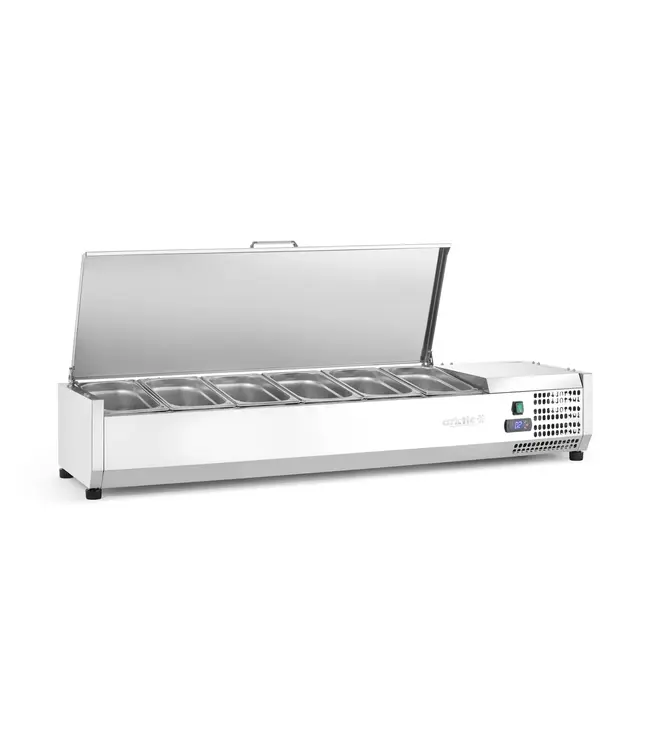 Opzetkoelvitrine | 6x 1/3GN | (B)140,5x(D)39,5x(H)29cm
