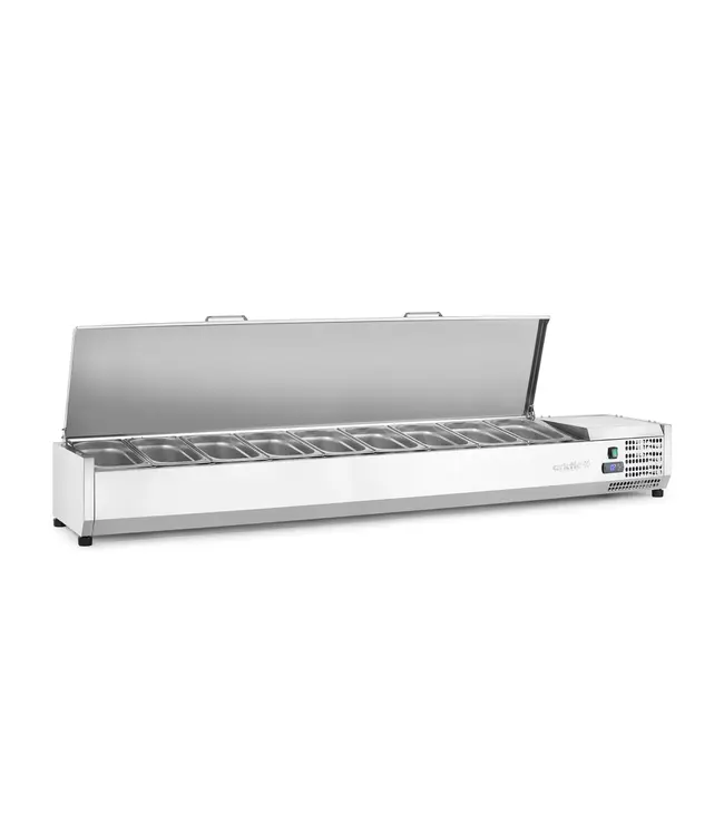 Opzetkoelvitrine | 9x 1/3GN | (B)200,5x(D)39,5x(H)29cm