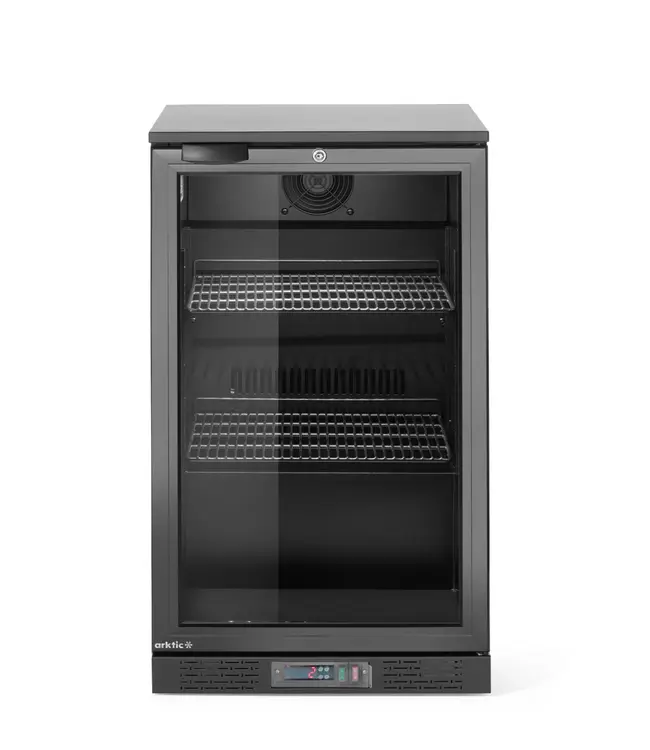 Barkoelkast | 1 Glazen deur | 103L | Zwart | (H)87x(B)50x(D)53cm